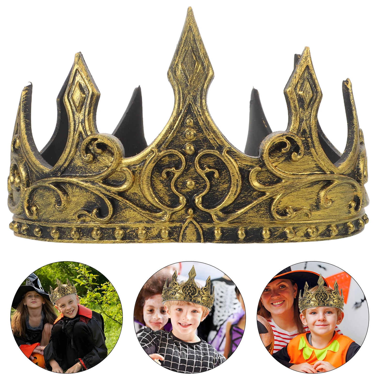 

Children's Tiara Photo Props King Crown Costume for Kids Cosplay Prom Halloween Boy Prince
