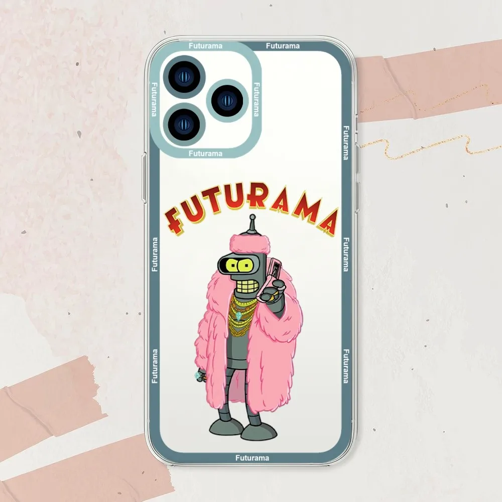 Cartoon F-Futuramas Robot Phone Case For iphone 11 12 13 14 15 Mini Plus Pro Max Transparent Shell