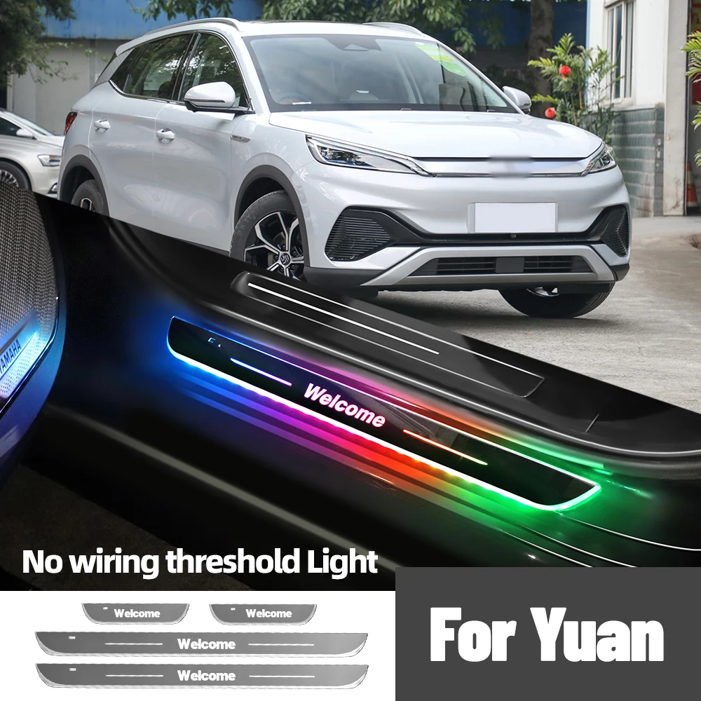 

For BYD Yuan EV Plus Atto 3 2021-2023 2022 Car Door Sill Light Customized Logo LED Welcome Threshold Pedal Lamp Accessories