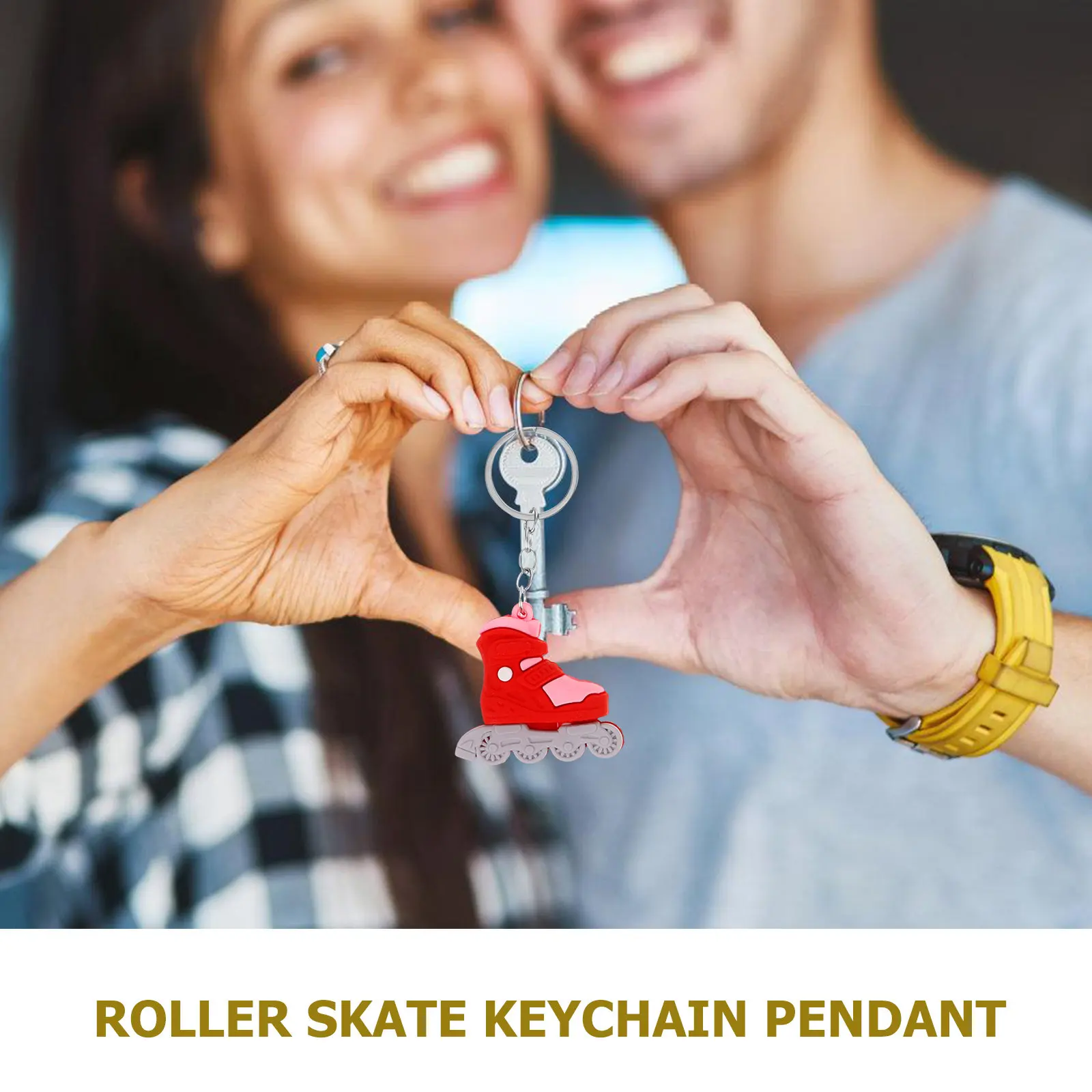 4Pcs Creative Roller Skate Keyring Pendant Fashionable Lifelike Design Keychain Decoration for Bag Purse Car Backpack Kawaii