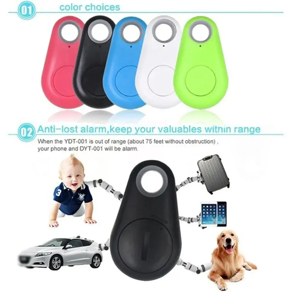 1-5pcs Mini GPS Locator Anti-Lost Alarm Wallet Keychain Smart Tag Bluetooth Tracer Keychain For Pet Tracker Key Finder Accessory