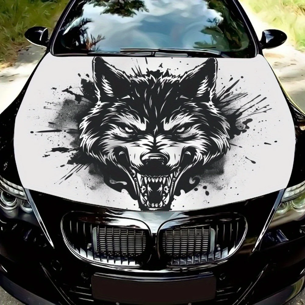 

Уличная новая мода, элементы головы волка, графические автомобильные виниловые обертки, автомобильная виниловая наклейка на капот, супер привлекательная, добавление властной т