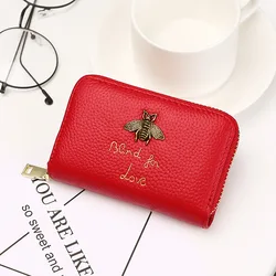 New Women Genunine Leather Wallet Coin Card Holder Bag European style Cowhide   Women Multi-card Small Wallet For girls