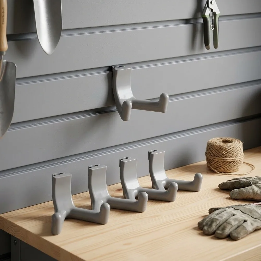 6 Pack Shed Tool Hooks for Creating Customizable Wall Based Storage in Sheds Barns and Industrial Storage Facilities