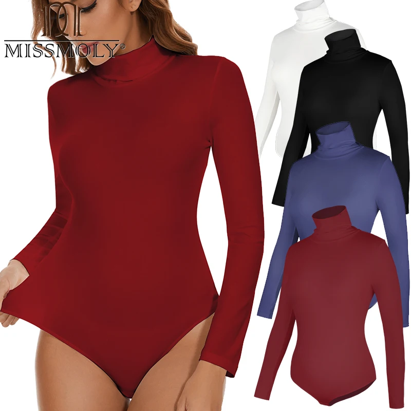 Bodysuit für Frauen Bauch kontrolle Taillen former Langarm Bodys Shape wear mit hohem Kragen einteilige Schlankheit sober teile