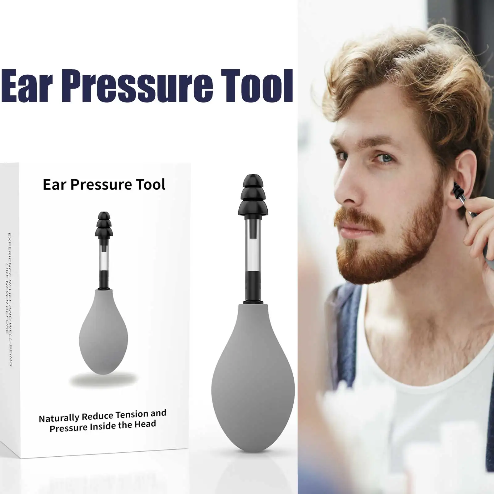

NEW Ear Pressure Tool Portable Ear Pressure Relief Suction Device Ear Pressure Relief Tool for Headach Ear Massage Tool
