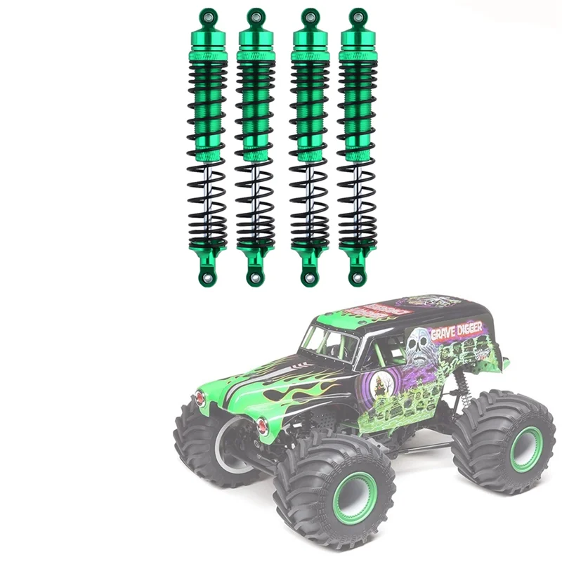 Amortiguador delantero y trasero de metal de 4 piezas para Losi LMT 4WD Eje sólido Monster Truck 1/8 RC Piezas de actualización de coche, 4