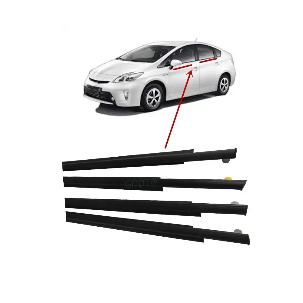 4 Pieces Windows Rubber for Toyota Prius 2010-2015 2nd Generation Glass Protector Weatherstrip for Prius-C Phv 75720-47021