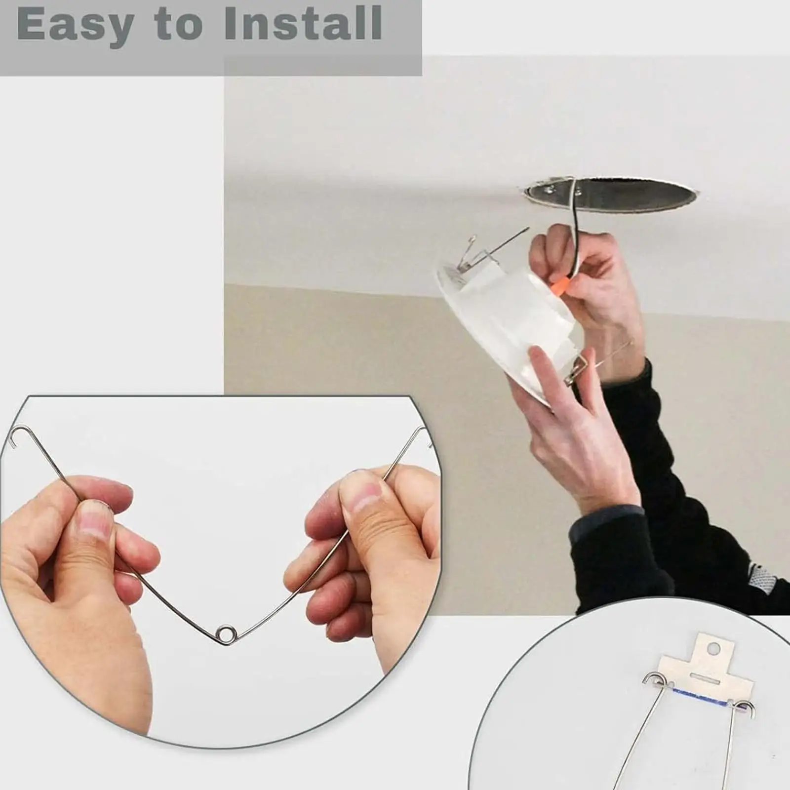 Sturdy Spring Clips for Recessed Downlights Stainless Steel Trim Mounting Bracket for Ceiling Lighting Fixtures