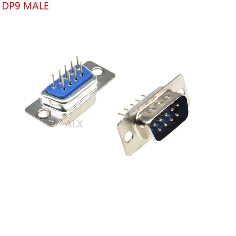 5PCS DP9 MASCULINO PCB Mount CONECTOR de porta serial placa de Inserção RS232 COM CONECTORES do tipo D-Sub 9pin plugue 9p Adaptador PARA PCB