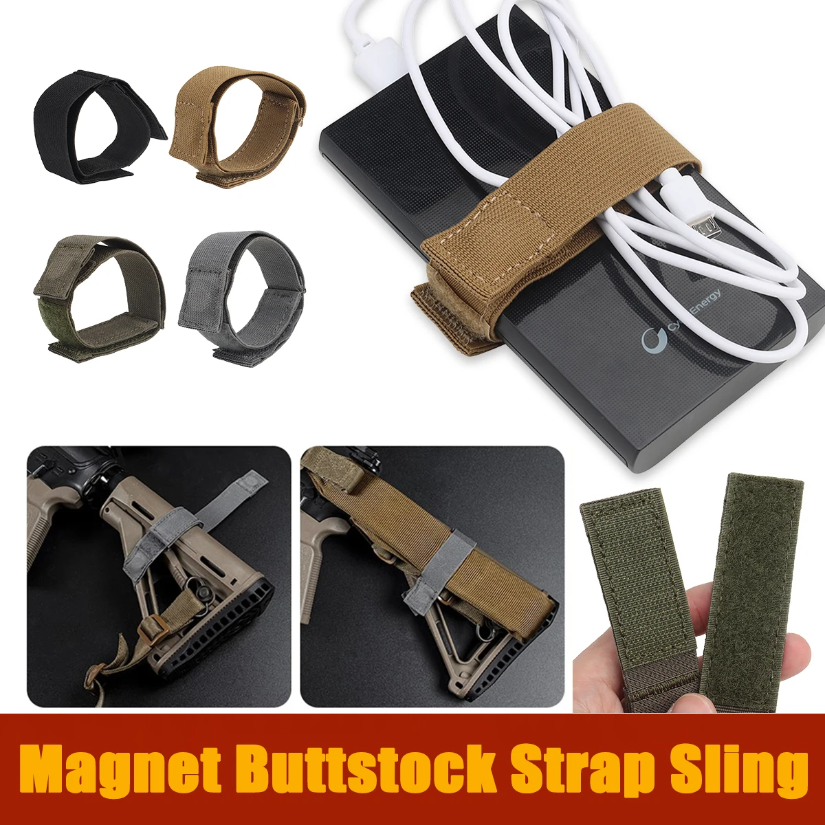 

Magnet Buttstock Sling Sentry Strap Adapter Rifle Tactical Hunting Airsoft Gear Storage Belt Outdoor Equipment Accessories Nylon