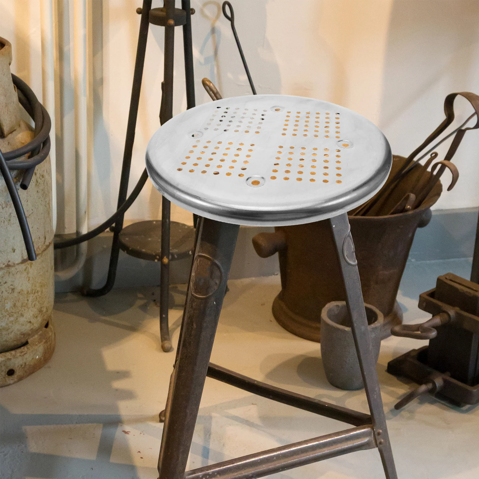 الفولاذ المقاوم للصدأ بار البراز مقعد 11.4In جولة استبدال الوسادة مقاومة للخدش ل مقهى المنزل بار البراز إصلاح جزء