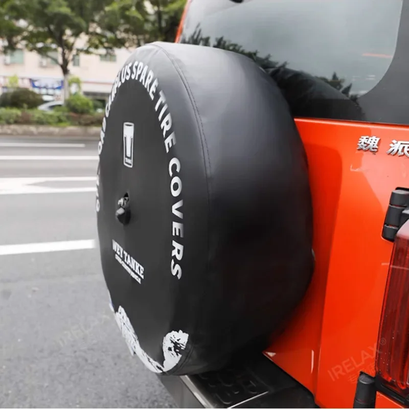 

Leather Spare Tire Cover For Tank 300 GWM WEY Sunscreen Cover Rear Tire Protection Cover Thick Waterproof Cover Car Accessories
