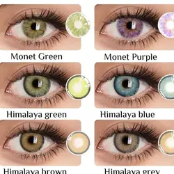 UYAAI 1Pair Natural Eyes Contact Colored Lenses Monet Himalaya Series Lens Soft Yearly Use Pupils Beauty Makeup