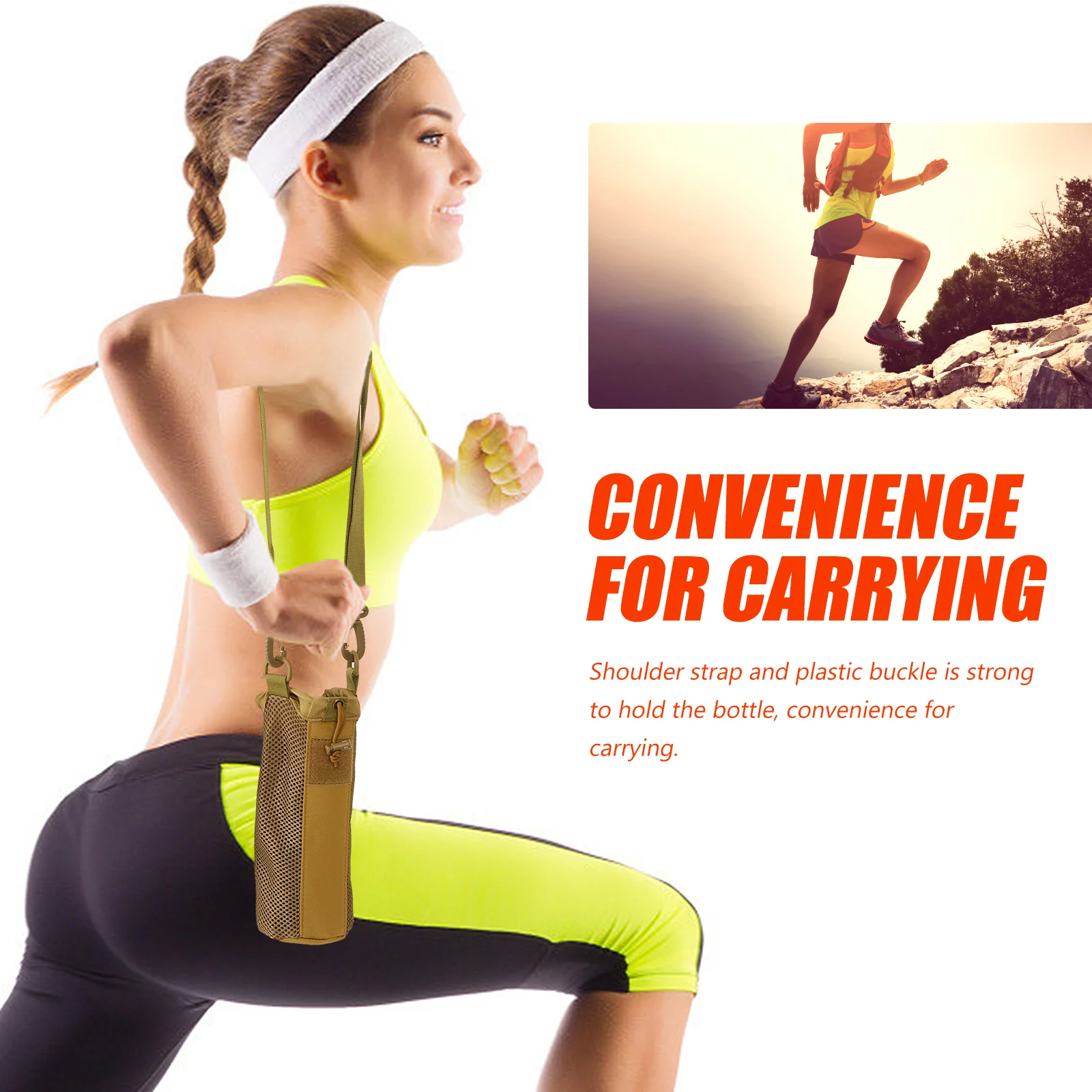 

Water Bottle Bag Oxford Cloth Portable Insulated Carrier Pouch For Hiking Camping Trekking Outdoor Travel Kettle Holder Storage