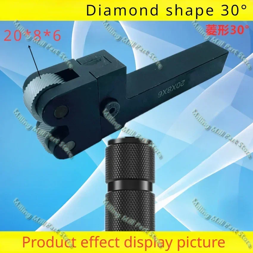 Double Wheel Knurling Tool 16/20/25 Shank 20*8*6 Wheel 0.3mm-1.5mm Wheel Pitch Knurling 30º/45º Lathe Cutter Head Knurling Tool