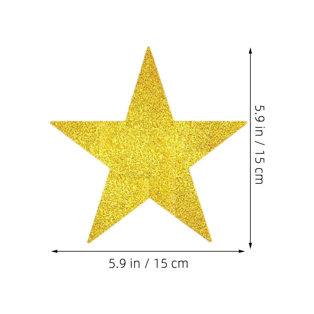 40Pcs Glitter Five-Pointed Star Cutouts Paper Classroom Bulletin Board Decorations Writable Sparkly Star Shape for Teachers
