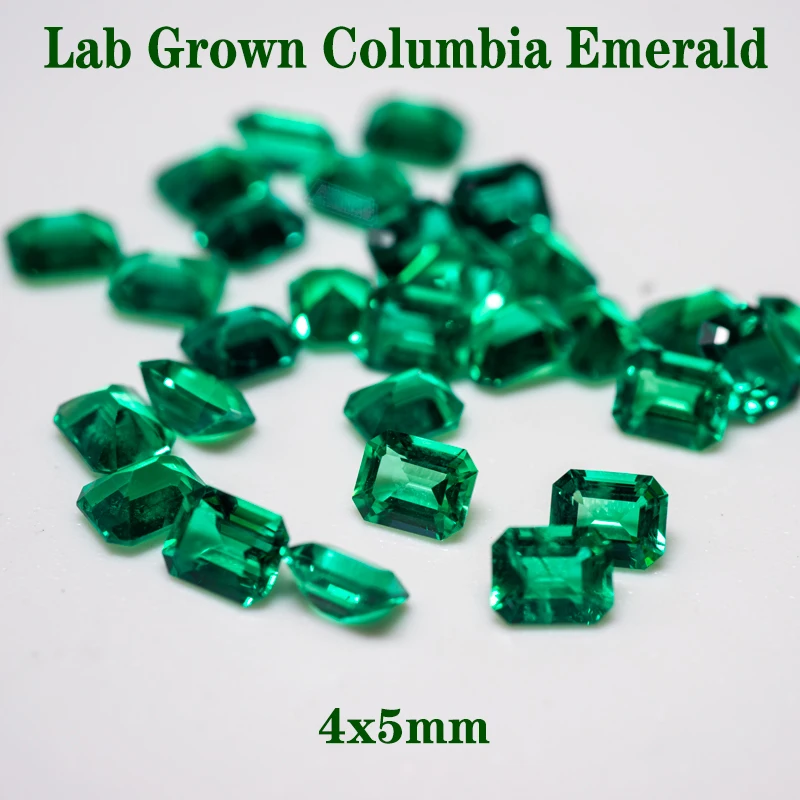 

Top Lab Grown Columbia Emeralds Rectangle Emerald Cut 4x5mm About 0.42ct Selectable AGL Certificate Jewelry Making Materials