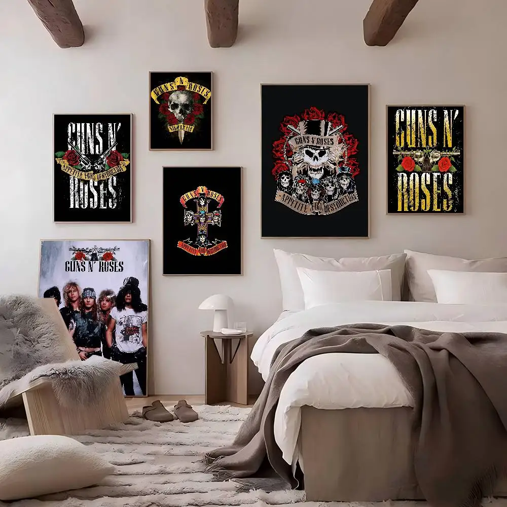 Rock Music Band G-Guns N Roses Movie Sticky Posters Vintage Room Bar Cafe Decor Nordic Home Decor