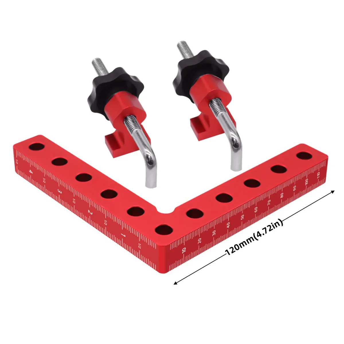 

90 Degree Right Angle Clamps Positioning Squares Aluminum Alloy Woodworking Carpenter Corner Clamping MM/Inch Scale
