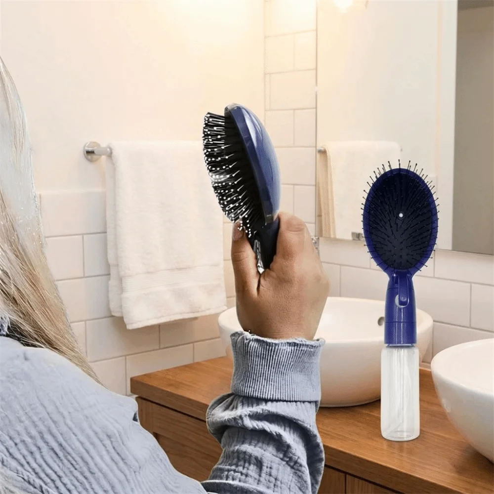 Portable Spray Air Cushion Comb Anti Static Frizz-Reducing 2-In-1 Misting Hair Brush Hair Care Refillable Spray Mist