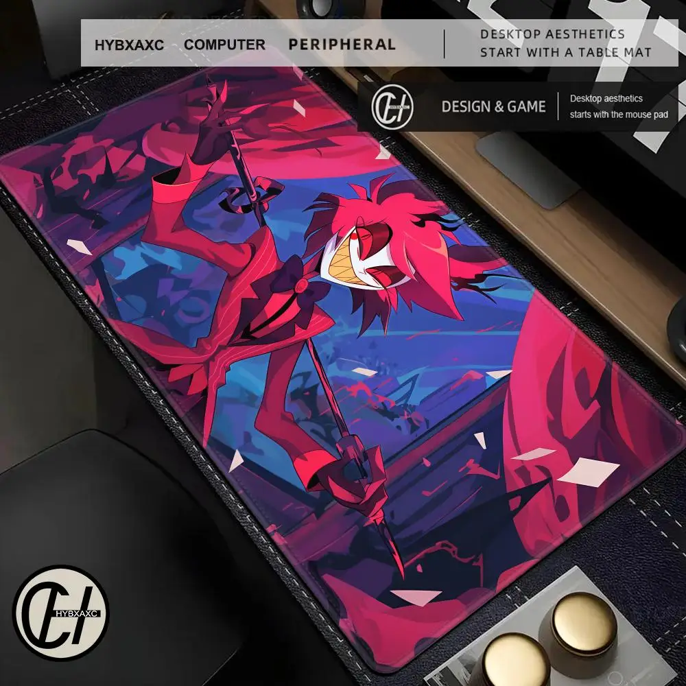 HYBXAXC Haazbin Hotel Alastor Smiling  Mouse Pad Cute HD Desk Pad Extended Gaming Keyboard Mats Large 90x40cm XXL Gamer Mousepad
