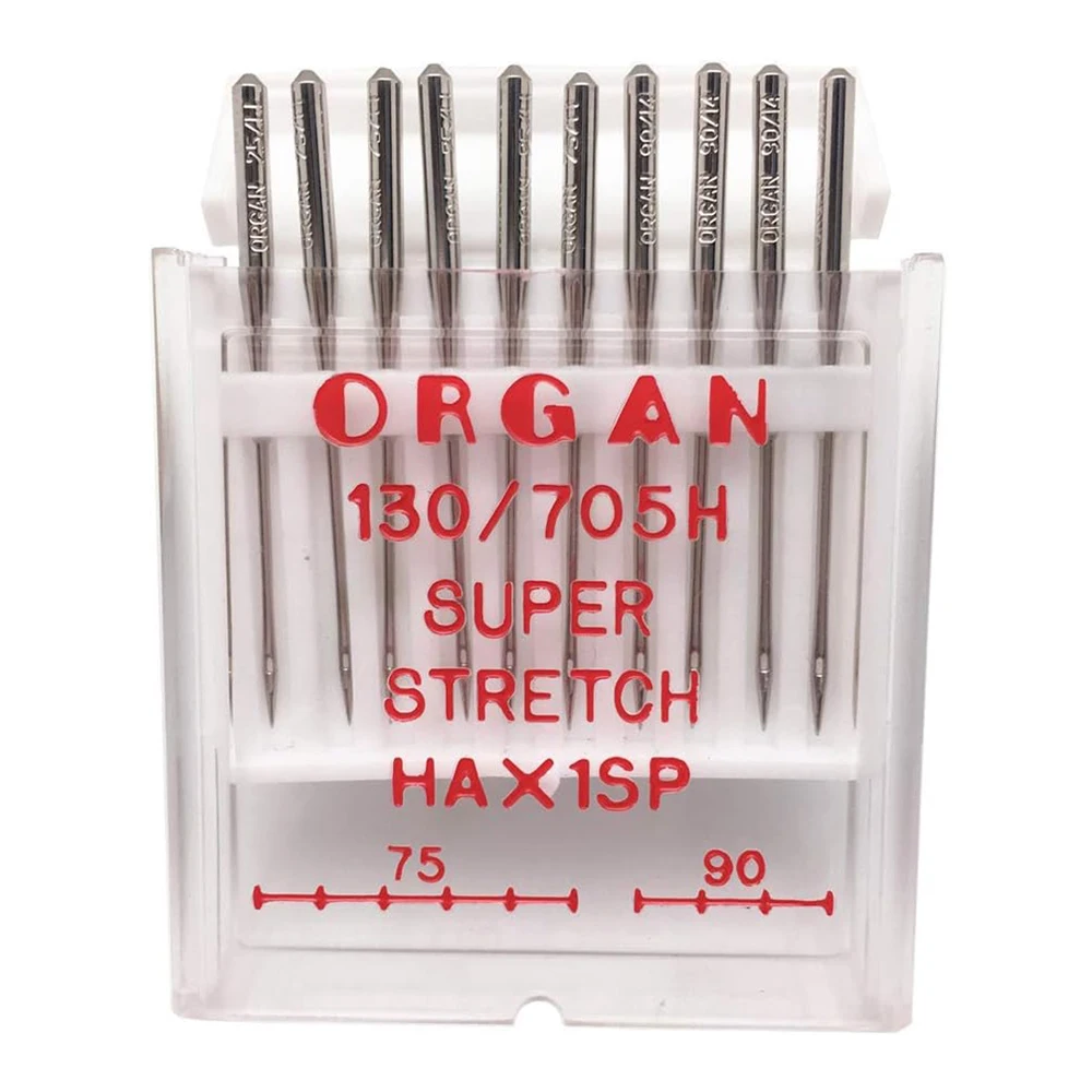 10PCS Organ Needles Serger #75 - #90 Combo HAx1SP Needles for Elastic Knitted Fabric Anti-Jump Needle Sewing Accessories Parts