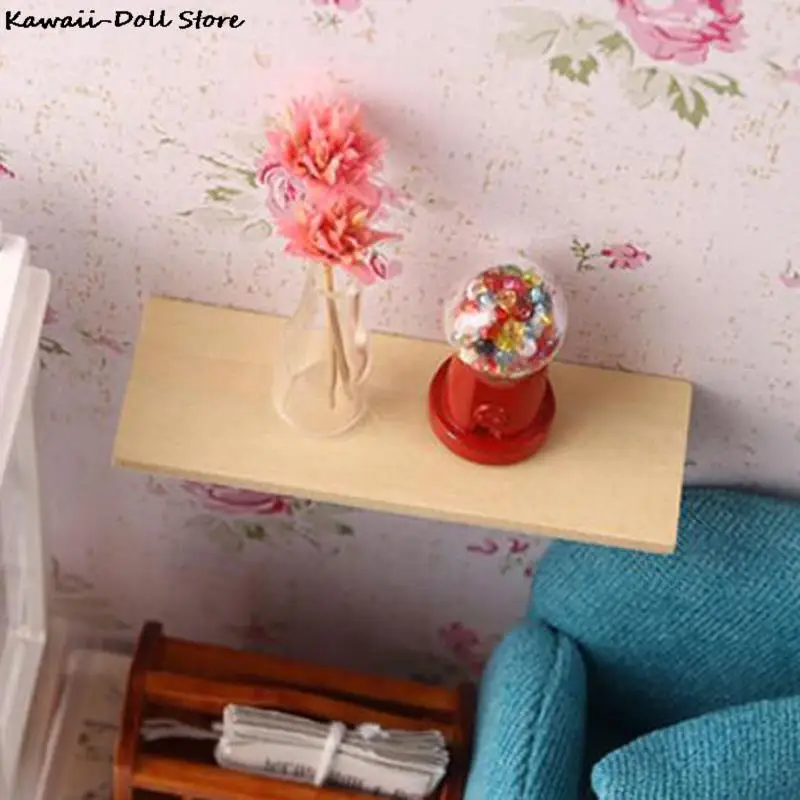 1:12 Poppenhuis Mini Accessoires Voor Poppenhuis Houten Wandplank Wandplank Miniatuur Badkamer Accessoire 70*25*19mm