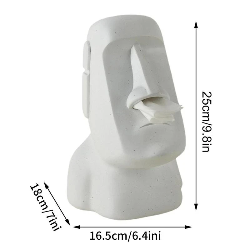 1pcs Moai Tissue Box Easter Island Boulder statue Personality Stone Sculpture Home Tissue holder napkin box