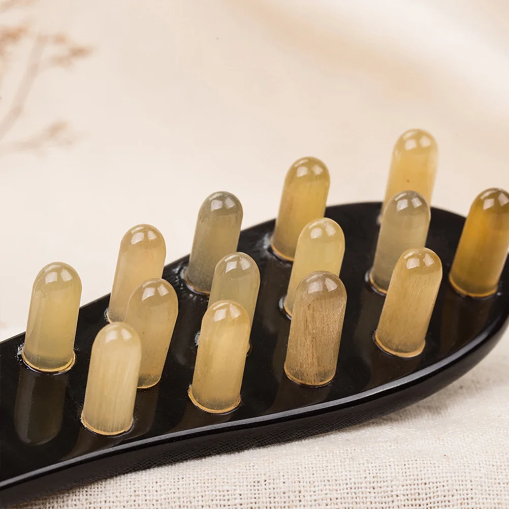 

Fish Shaped Natural Horn Hair Comb Black Antistatic Scalp Massager Smooth Smoothing Comfortable Hair Care Massaging Tool Gift