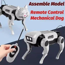 DIY Remote Control Robot Mechanical Dog Cat Toy Science Teaching Assembling Model Electric Walking Animal Set Kids Education Toy