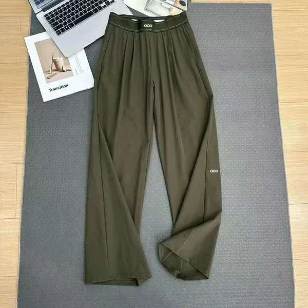 2026 Loszittende, casual broek voor dames, zomermodel, hoge taille, dunne yogabroek, ademend, vloeiend model, rechte pijpen, wijde pijpen, joggingbroek.