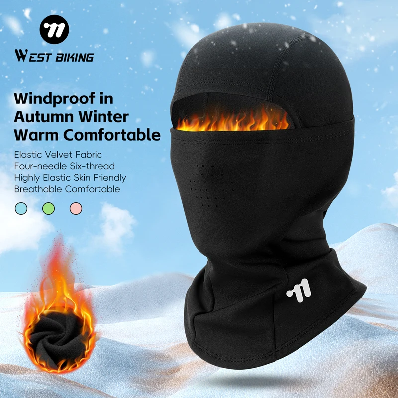 

WEST BIKING Bicycle Headgear Winter Cycling Warm Balaclava Outdoor Cold-proof Head Cover Full Face Mask Motorcycle Helmet Lining
