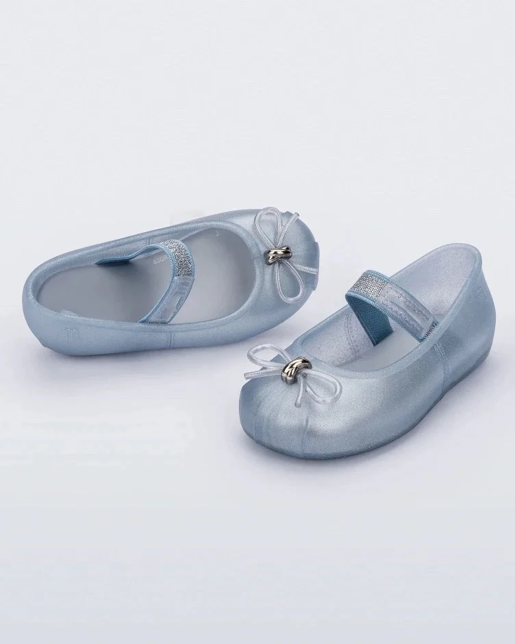 Summer bow girls flat jelly bun single-shoe sandals