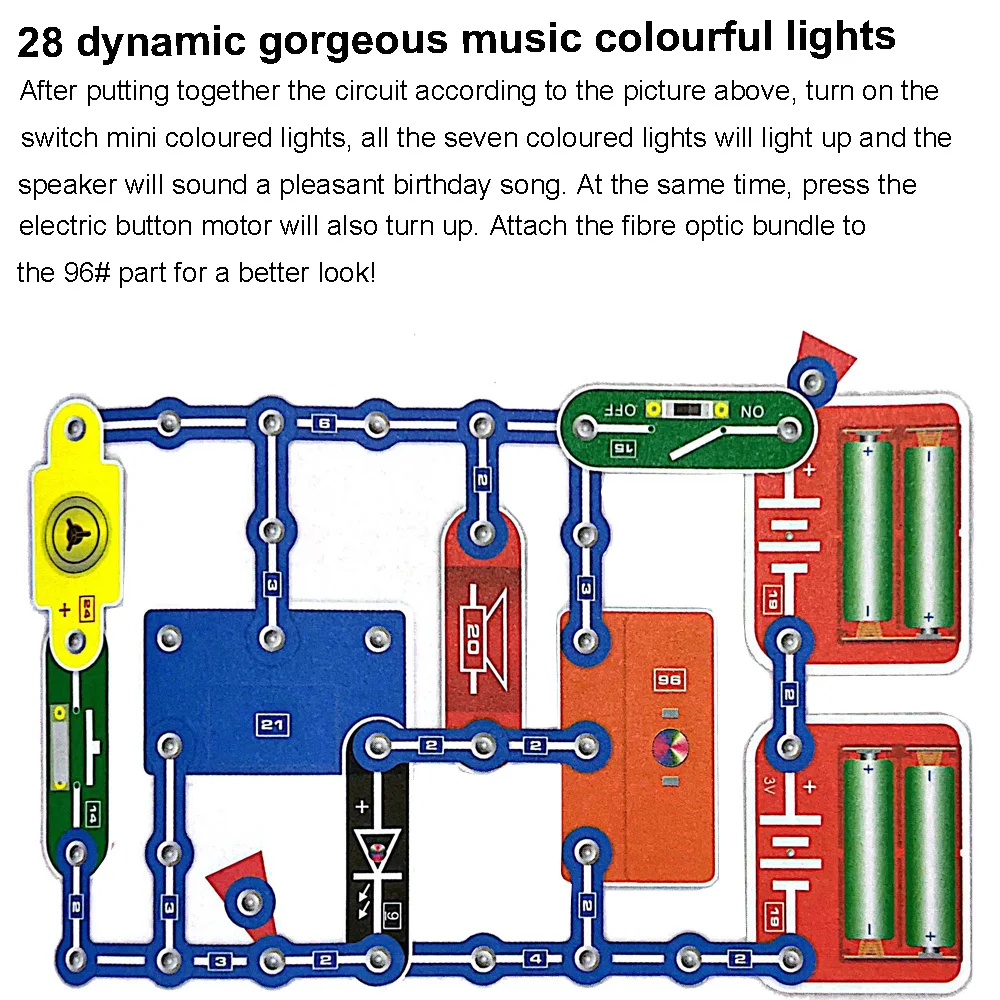 Science Experiments Kits Circuits Electronic For Kids 31 Piece Circuito Electrico niños For Children STEM Toys Science Kits New