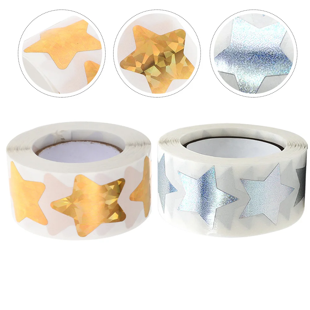 

2 Rolls Sealing Stickers Star Shape Strong Adhesive Perfect Gift Bag Envelope Candy Biscuit Packaging Label Decorative Seal