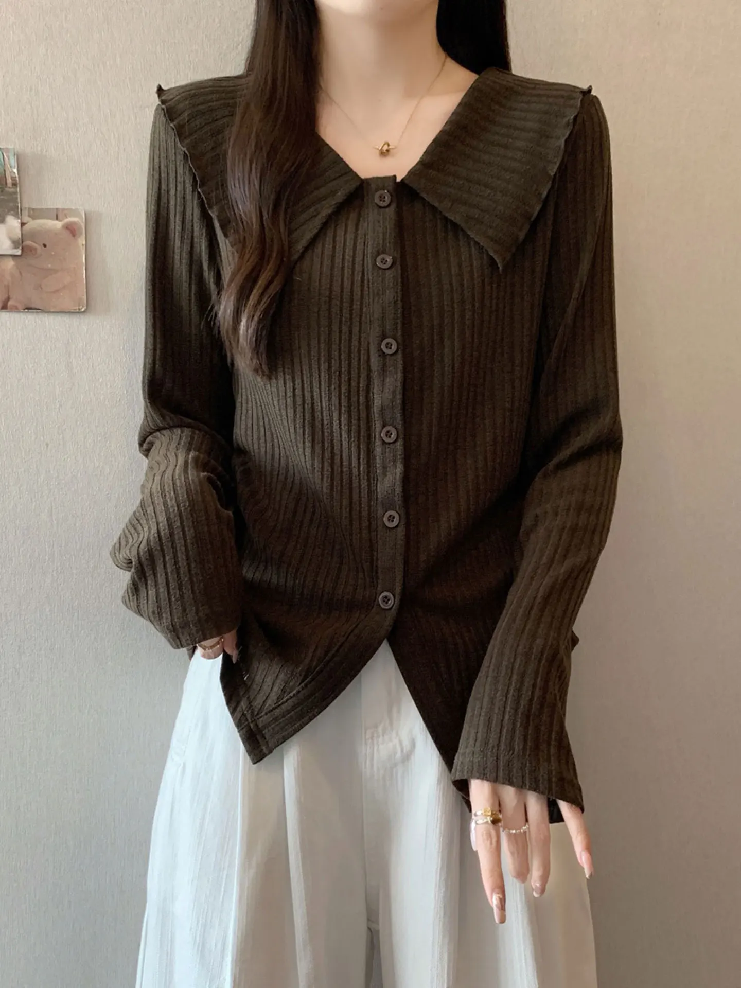 

Уникальный женский топ с воротником-стойкой, удлиненный, больших размеров, стройнящий, универсальный, в корейском стиле, для повседневной носки, приталенный, подчеркивающий фигуру...