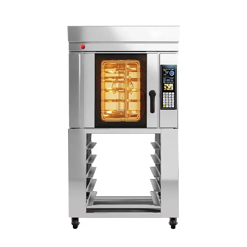 Custom New 5 Layers Stainless Steel Electric Rotary Rack Oven 220V,With Base Commercial High Productivity Bakery Baking Machine