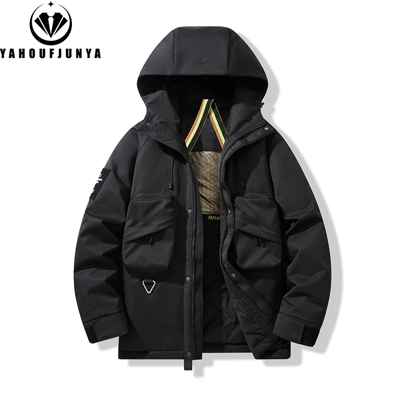 Winter Men Outdoor travel Windbreak Hooded Warm Jacket Men Brand Solid Color Loose Casual Fashion Style Jacket Coat Male Hots