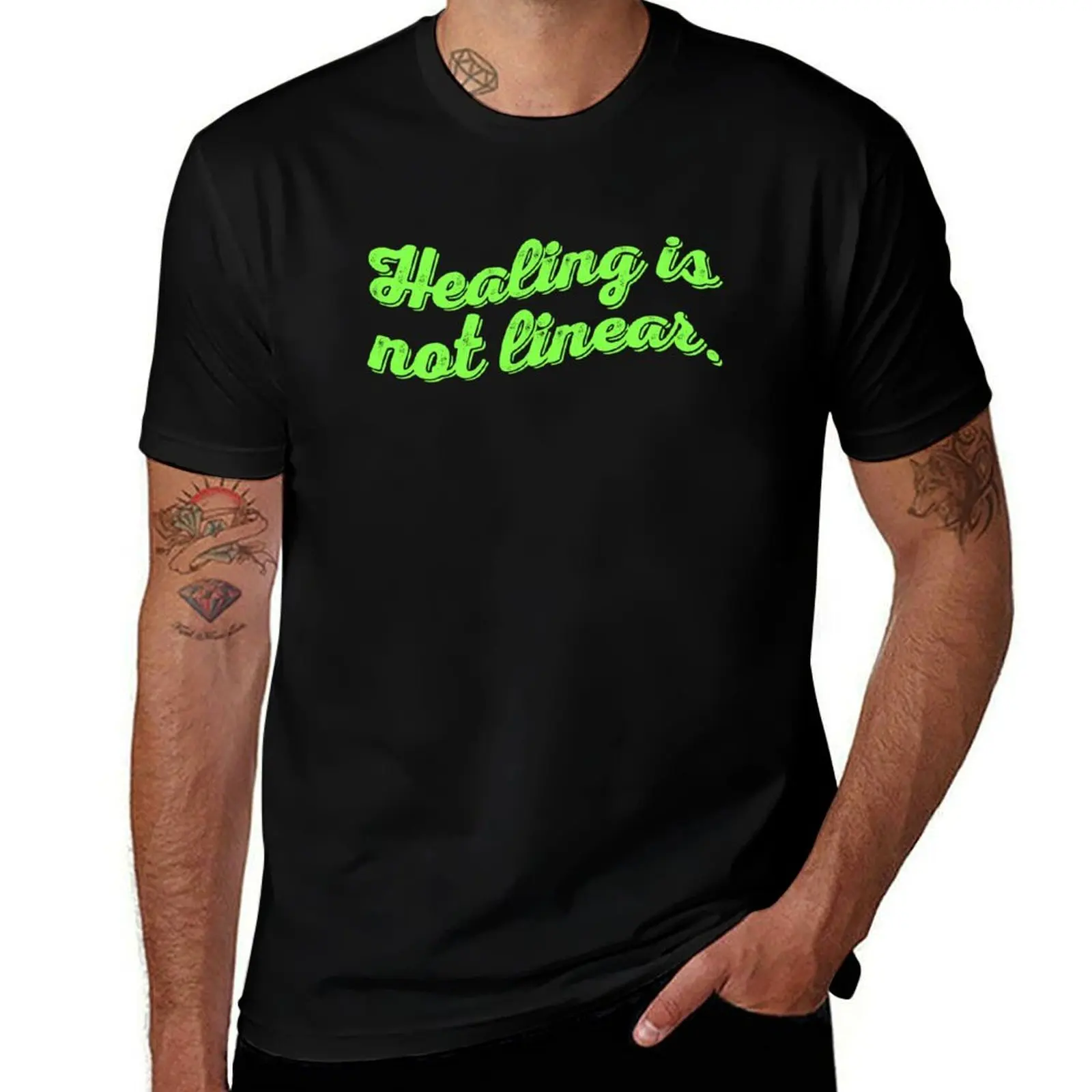 

Healing Is Not Linear V3 - Sour Apple T-Shirt custom t-shirts Louboutins vintage graphic tee baggy shirts men t shirts