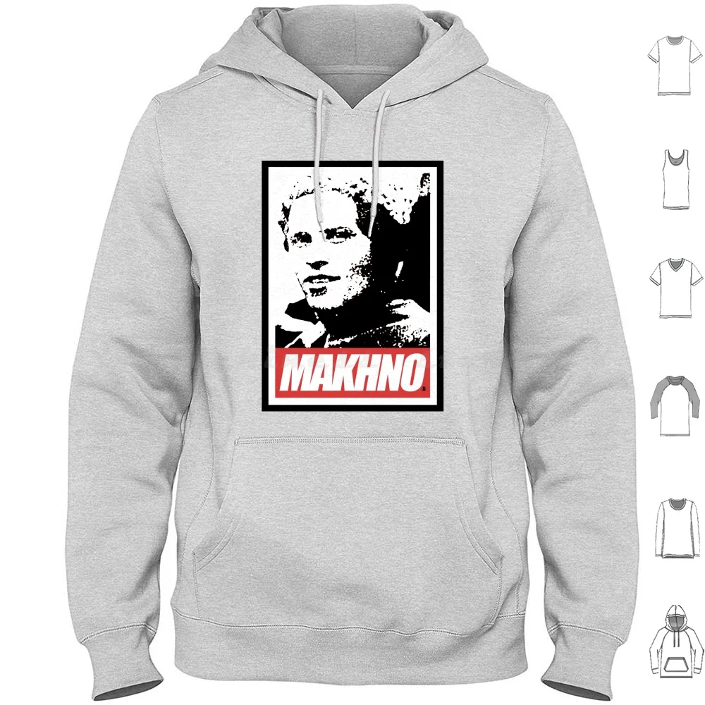 Makhno Hoodies Long Sleeve Nestor Makhno Rebel Anarchy Anarchist Anarchism