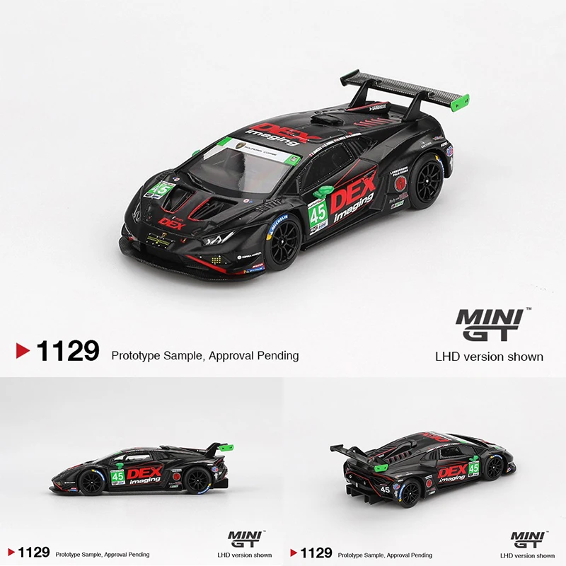 ما قبل البيع MINIGT 1129 1:64 لامبورغيني هوراكان GT3 EVO2 # 45 DEX Imaging 2024 IMSA Daytona 24 ساعة دييكاست مجموعة نماذج السيارة
