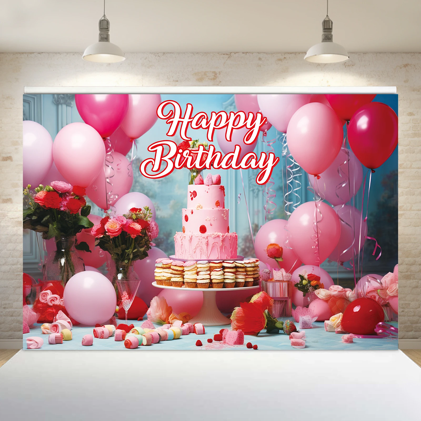 1PCS 100x150cm Happy Birthday(9) Theme Backdrop,Photography Background,Used To Gifts,Activities Or Other Party Decoration