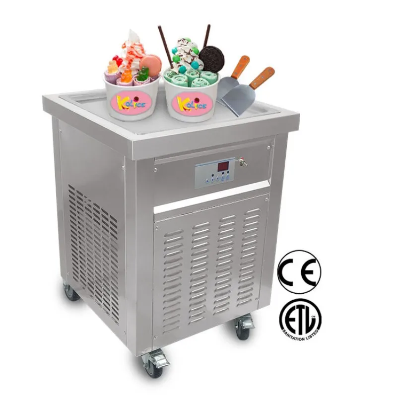 Stainless Steel Deep Fried Ice Cream Roll Machine High-Power Household Frozen Yogurt Molding Machine