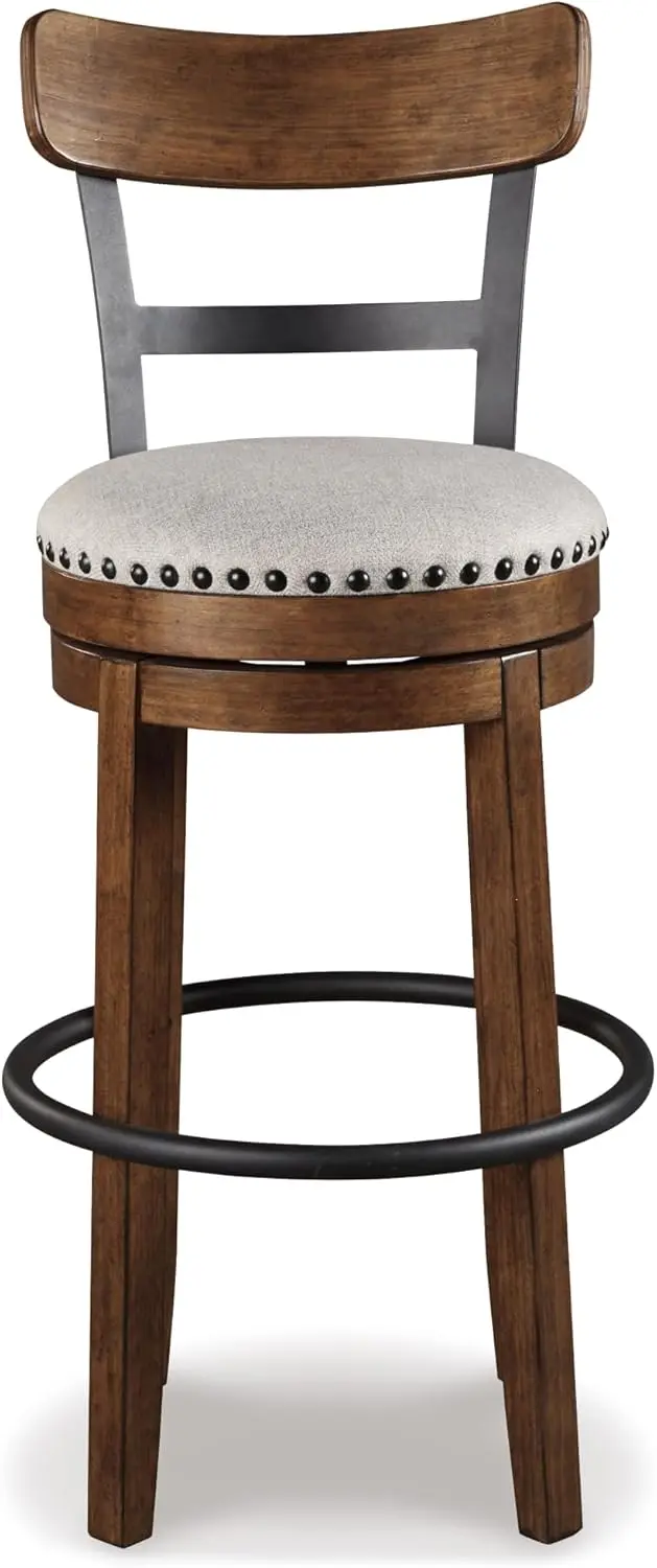 Valebeck 30"" Farmhouse Pub Height Barstool, Brown