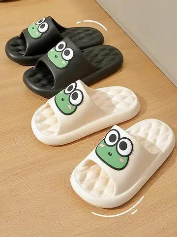 Summer Beach Slides Bathroom Anti Slip Slipper Non-Slip Home Flip Flops Cartoon Frog Soft Sandals