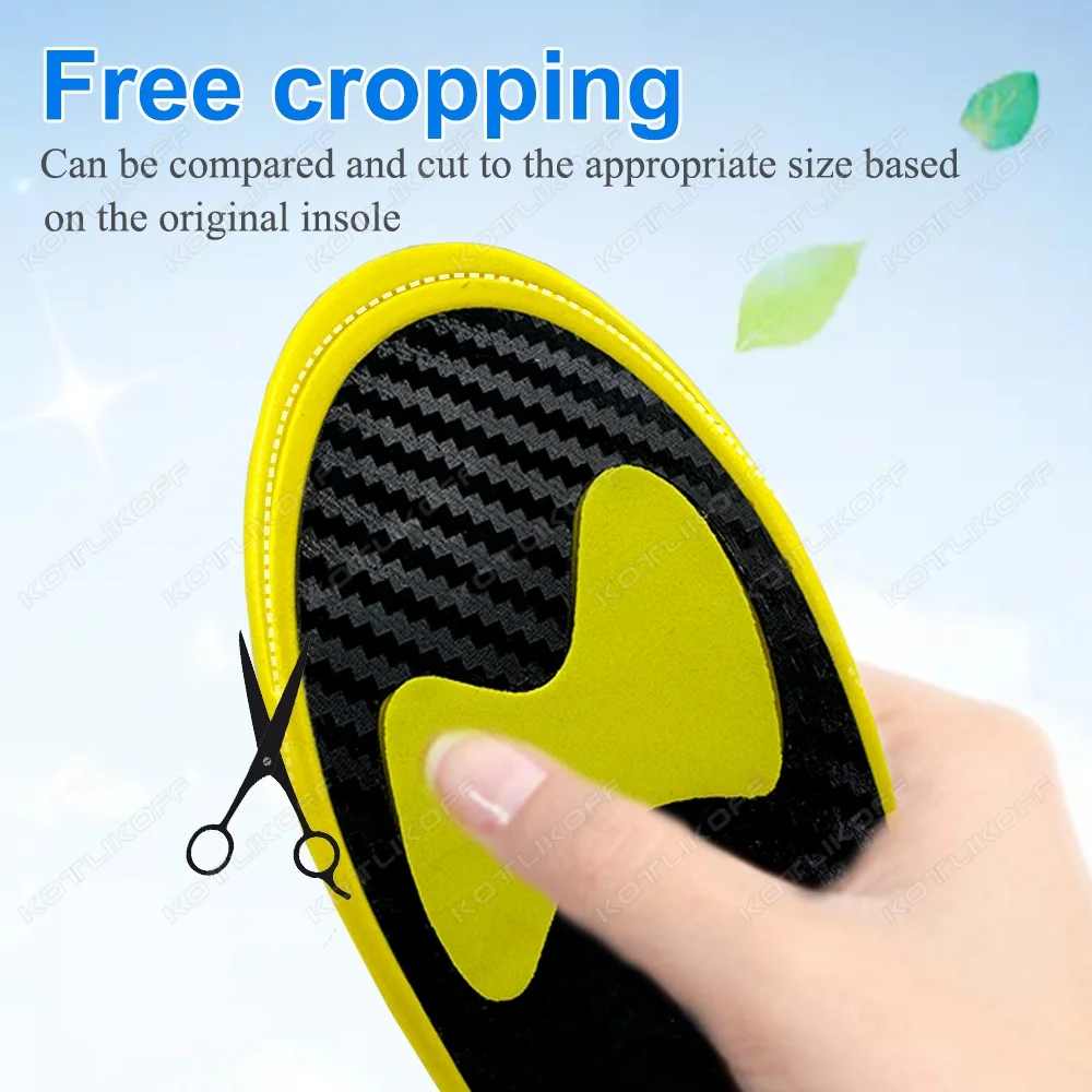 Carbon Fiber Full-Length Insole Orthopedic Strong Arch Support Shoe Insoles Cushioning Pad Running Sport Shoe Insert Cushion Pad