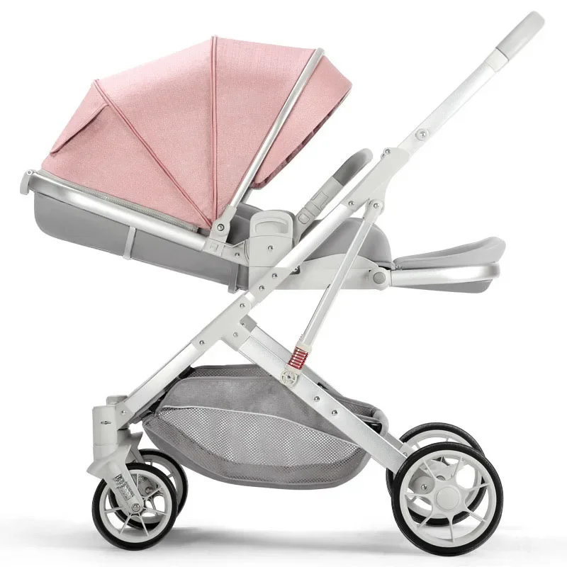 Two-way Seat Baby Stroller Can Sit or Lie Down High Landscape Lightweight Newborn Travel Stroller Foldable Four Wheel Stroller