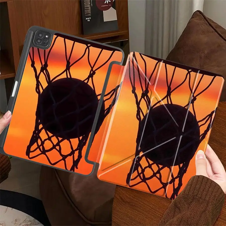 

Tablet Case For iPad Air 4 5 M3 M2 M4 11inch Pro 11th 10th 9th 8th 7th 12.9inch Mini 6 7 Pro 2025 Holder Cover Sports Basketball