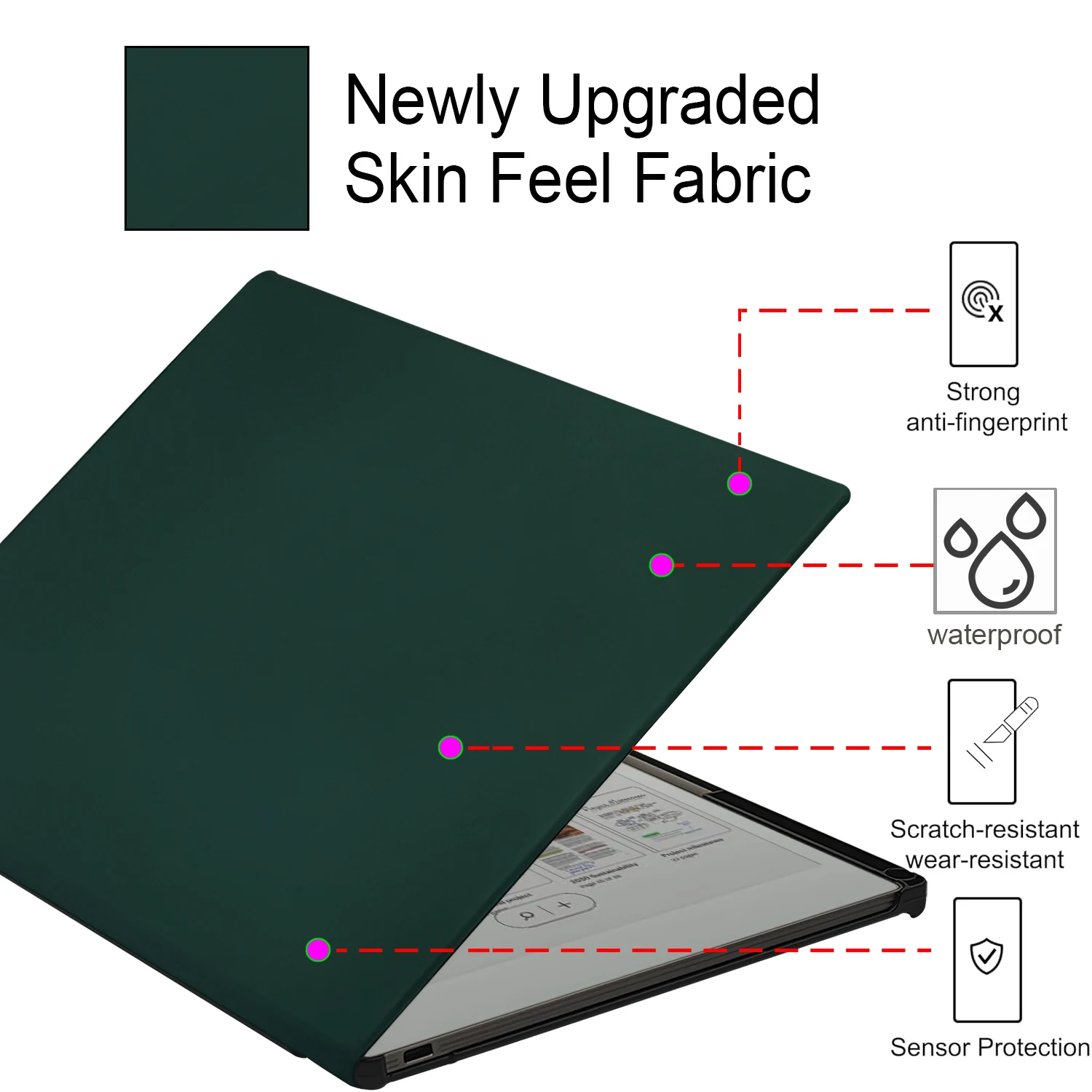 GAUGGER-Hülle für Remarkable Paper Pro 2024, ultradünne, leichte Hülle mit integriertem Stifthalter, automatische Schlaf-/Wachfunktion – Detail 3